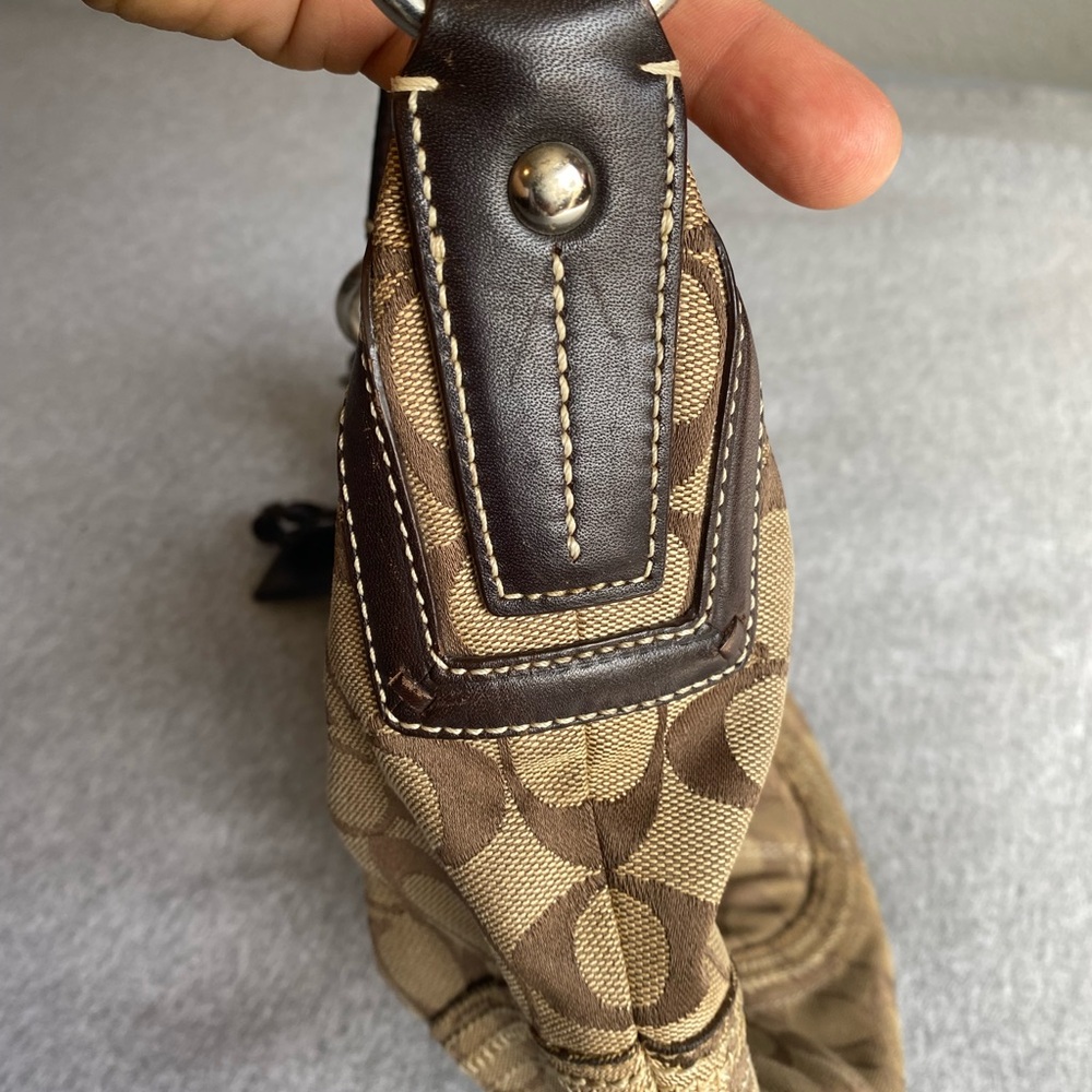 Y2K Coach Authentic Hobo Brown Signature C Shoulder Hand Bag Purse K 10601 - Picture 9 of 16